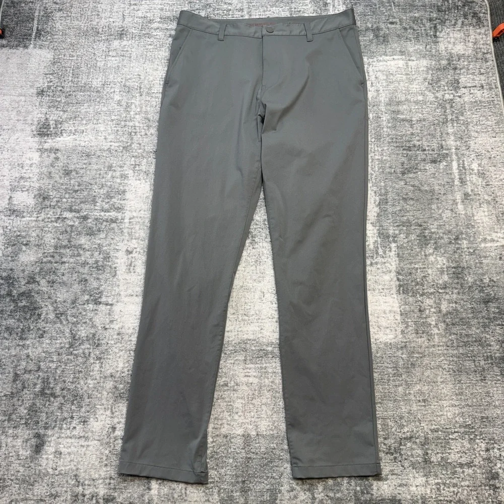 Rhone Commuter Pants Mens 34 Gray Slim‎ Fit Tech Performance Chino Office Golf